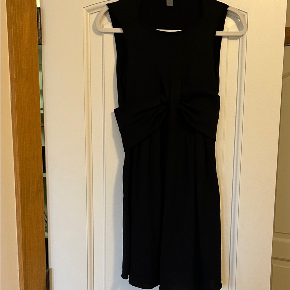 Proenza Schouler Exquisite Black Sleeveless Knot-Waist Knee Length Dress